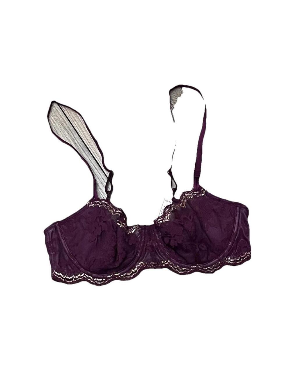 Victoria’s Secret Dream Angels Purple Lace Lightly Lined Bra 34C Floral Sexy